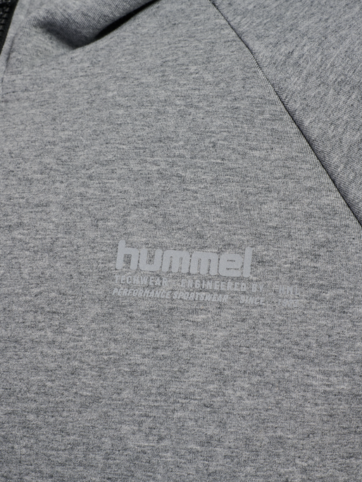 hmlTECH FLEECE REGULAR ZIP HOODIE, GREY MELANGE hmlTECH FLEECE REGULAR ZIP HOODIE, GREY MELANGE, packshot