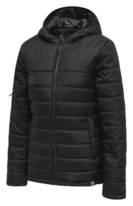 hmlNORTH QUILTED HOOD JACKET WOMAN, BLACK/ASPHALT hmlNORTH QUILTED HOOD JACKET WOMAN, BLACK/ASPHALT, packshot