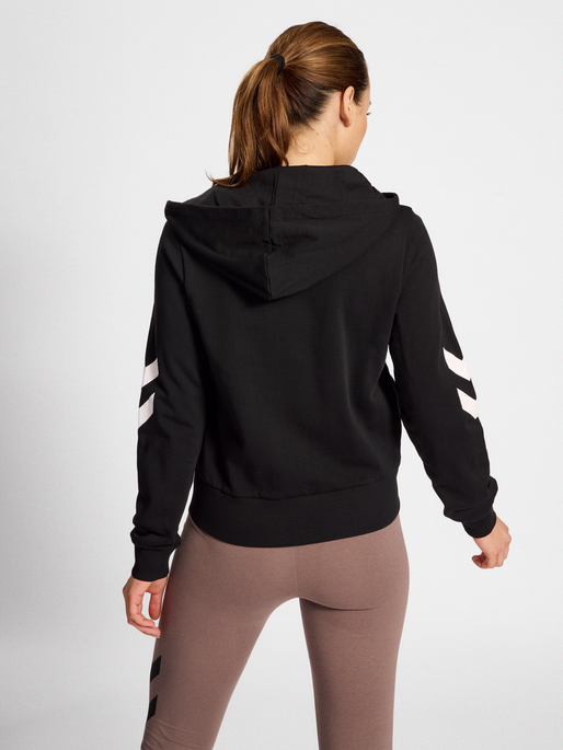 hmlLEGACY WOMAN ZIP HOODIE, BLACK, model