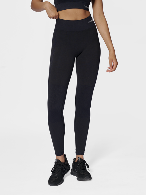 Hummel HMLTE CAMI SEAMLESS MW - Leggings - black melange/black - Zalando.de