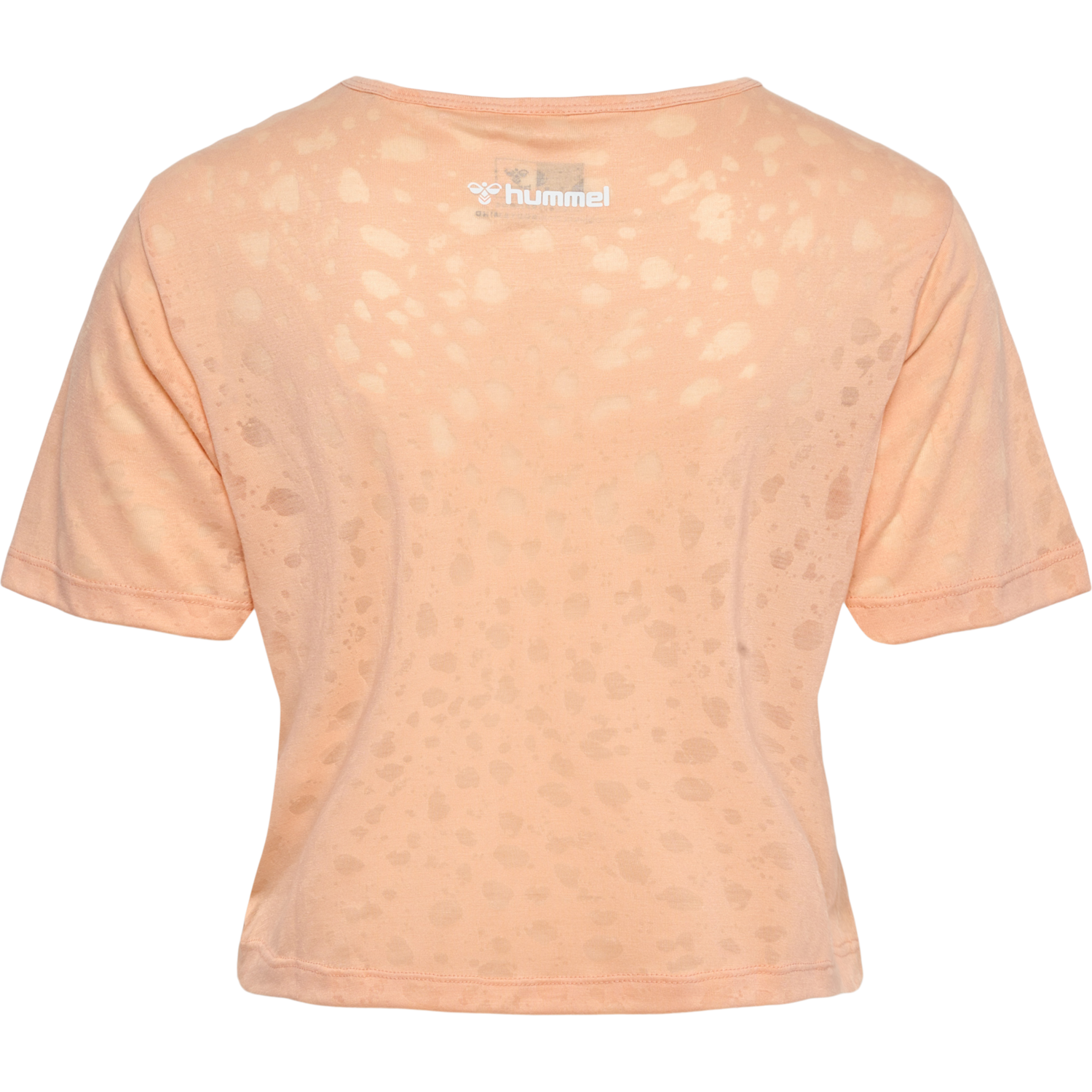hmlMT IRIS BURNOUT CROP T-SHIRT, ALMOST APRICOT, packshot