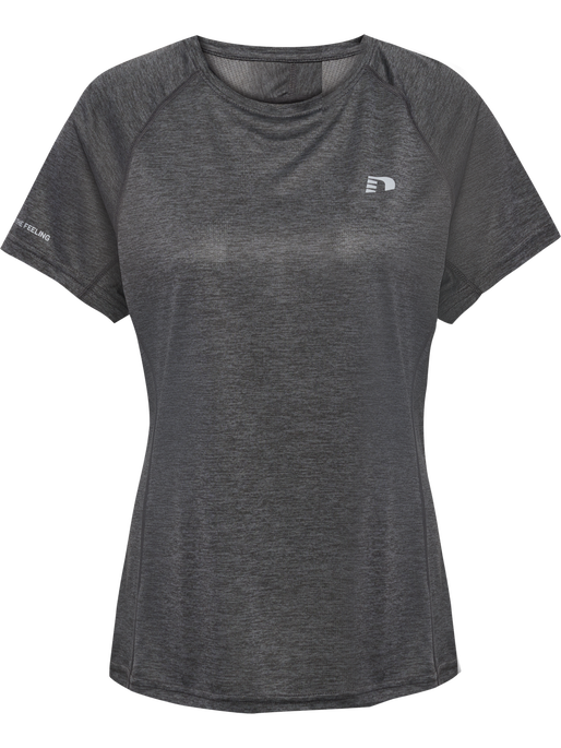 WOMEN RUNNING T-SHIRT S/S, FORGED IRON MELANGE, packshot