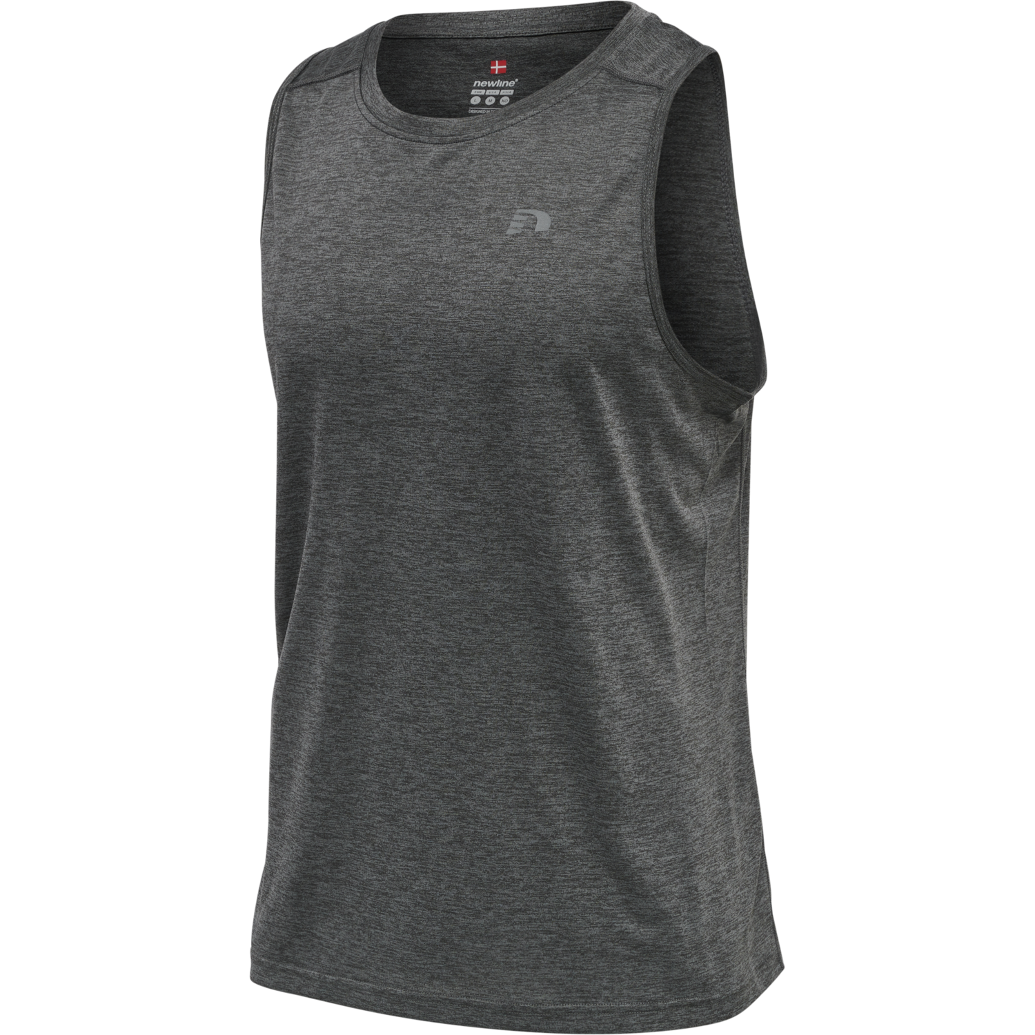 MEN RUNNING SINGLET, FORGED IRON MELANGE, packshot