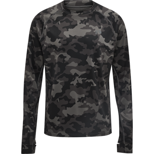 MEN RUNNING L/S, PIRATE BLACK AOP, packshot