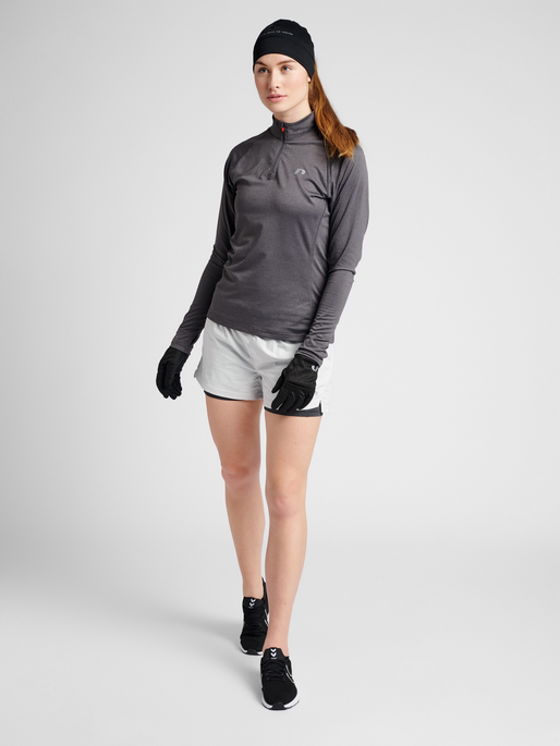 hummel WOMEN 2 IN 1 RUNNING SHORTS OYSTER MUSHROOM hummel