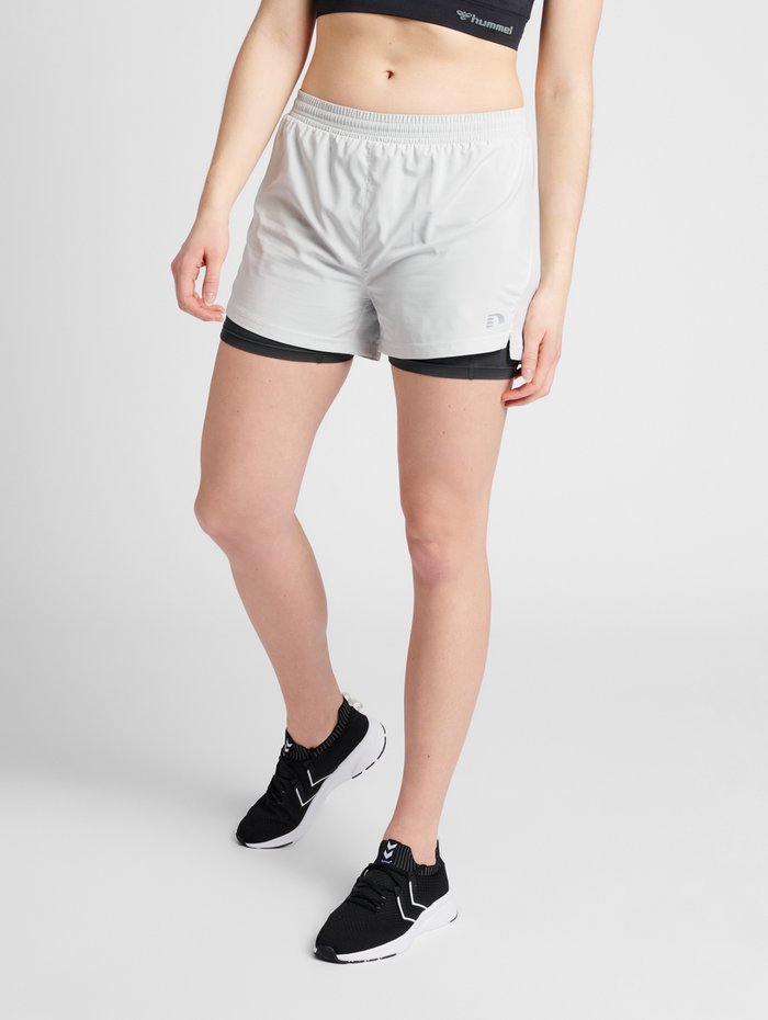 hummel WOMEN 2 IN 1 RUNNING SHORTS FORGED IRON hummel