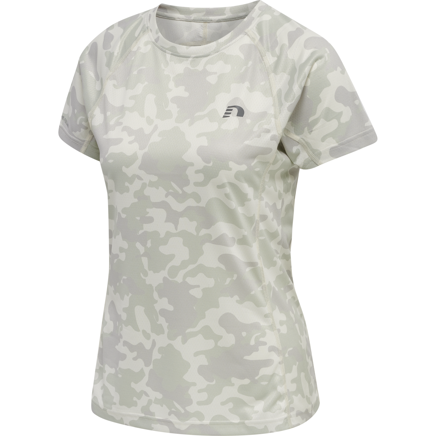 WOMEN RUNNING T-SHIRT S/S, OYSTER MUSHROOM AOP, packshot