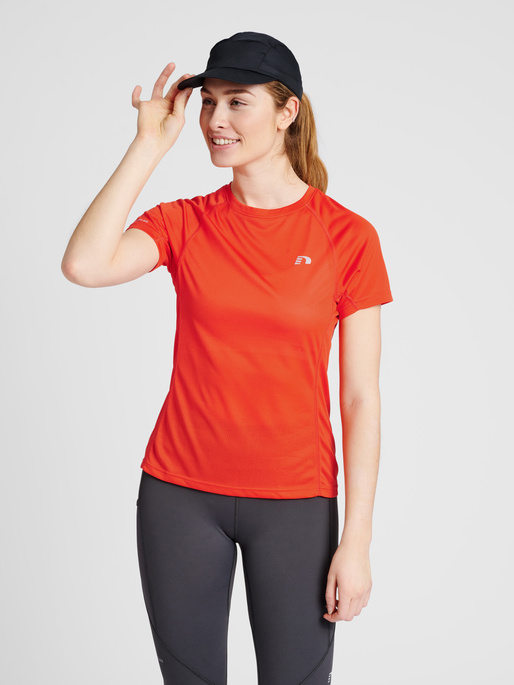 hummel WOMEN RUNNING T-SHIRT S/S - SPICY ORANGE