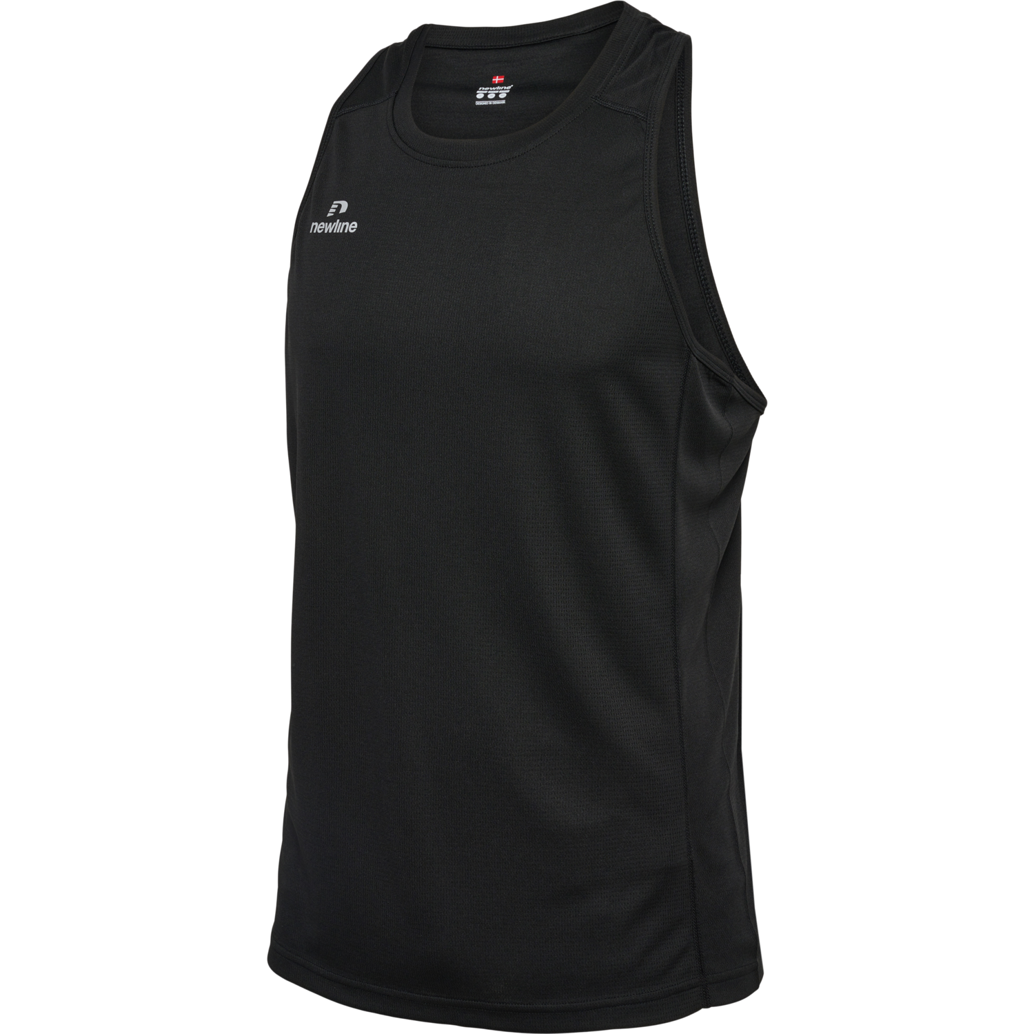 MEN'S ATHLETIC RUNNING SINGLET, BLACK, packshot