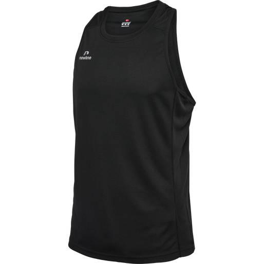 MEN'S ATHLETIC RUNNING SINGLET, BLACK, packshot