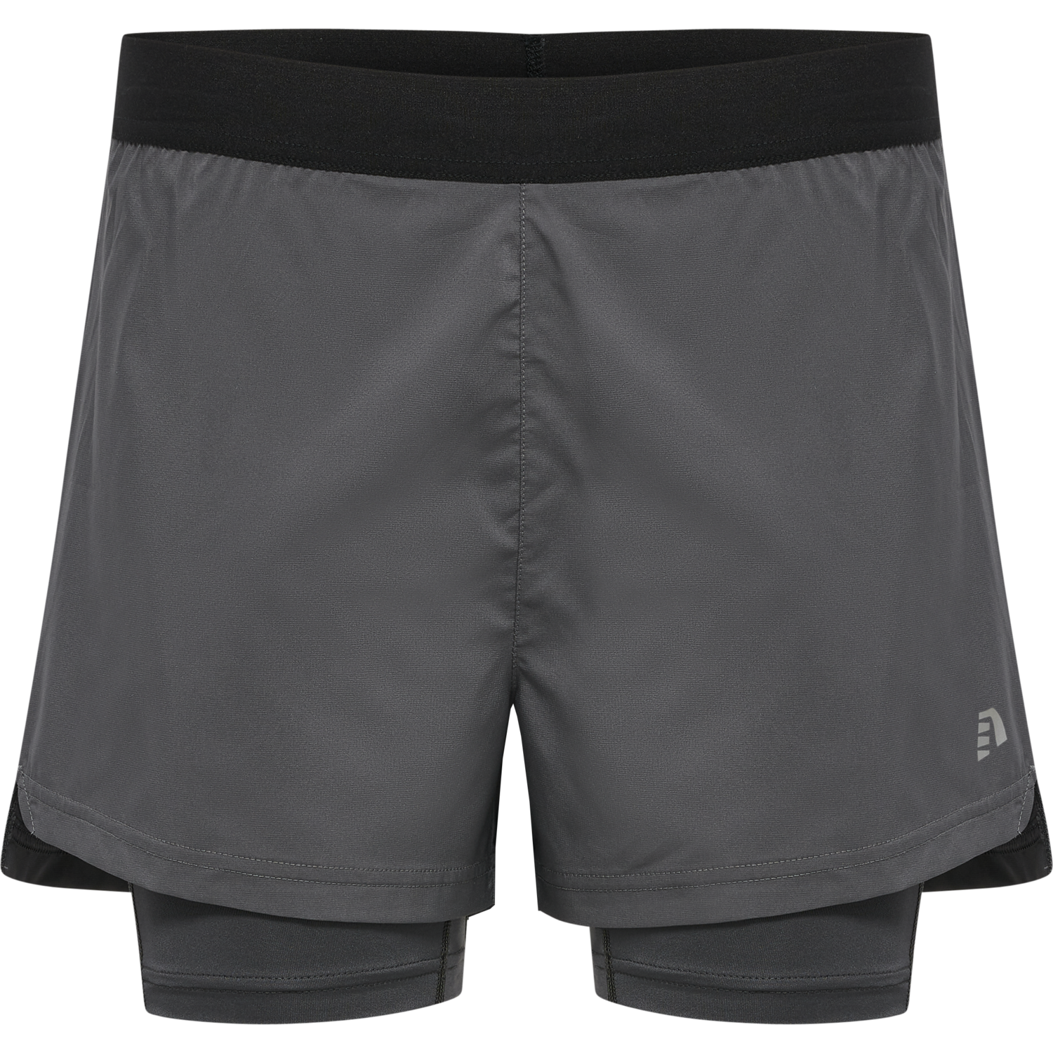 WOMEN 2-IN-1 RUNNING SHORTS, FORGED IRON, packshot