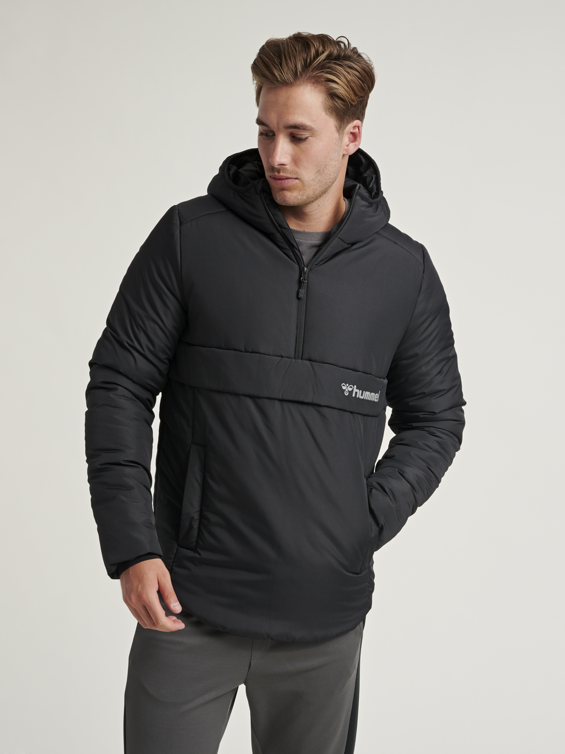 hummel CHASE HALF ZIP JACKET - BLACK 