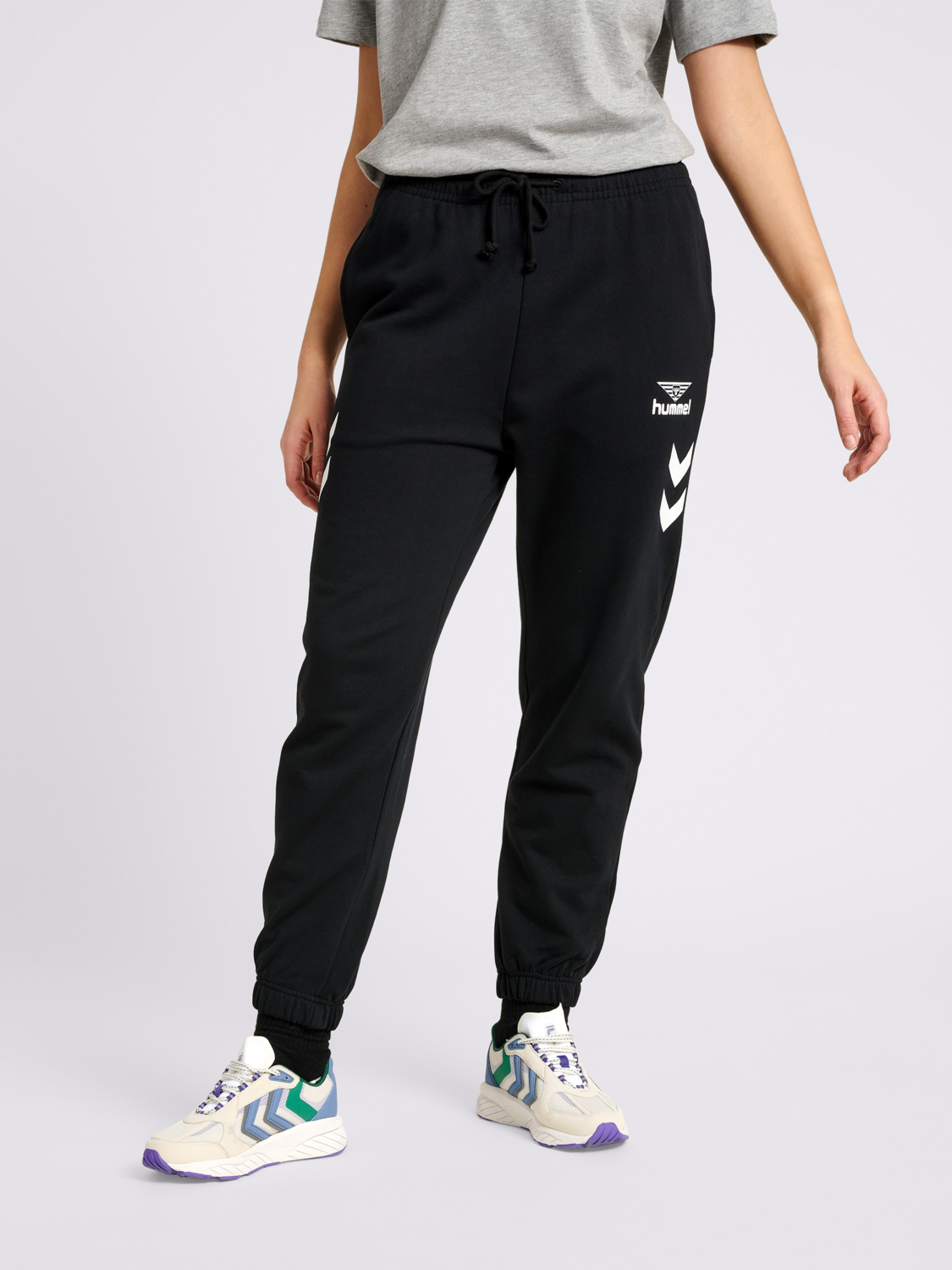sweatpants and polo shirt