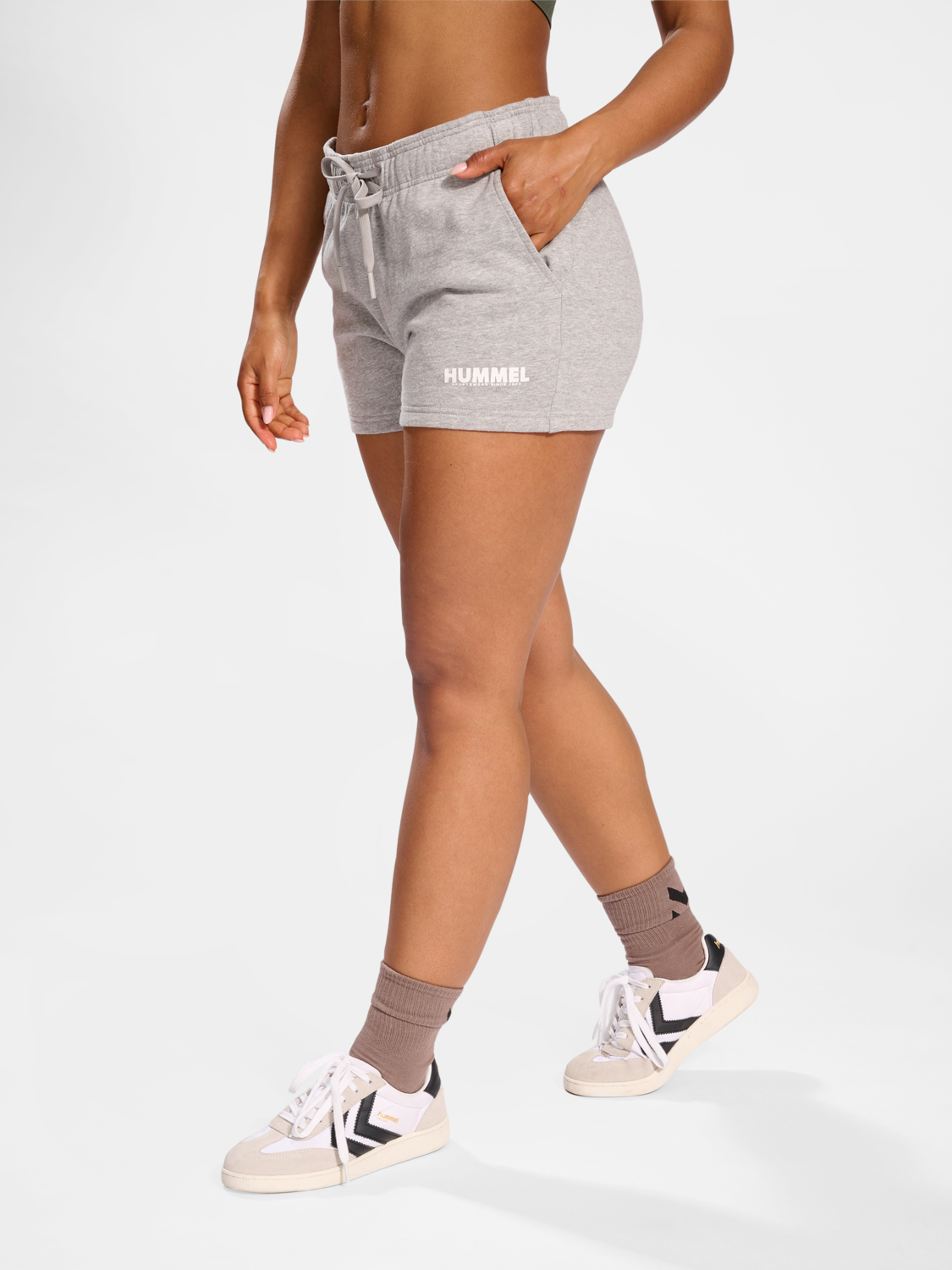 hummel LEGACY WOMAN SHORTS - GREY MELANGE