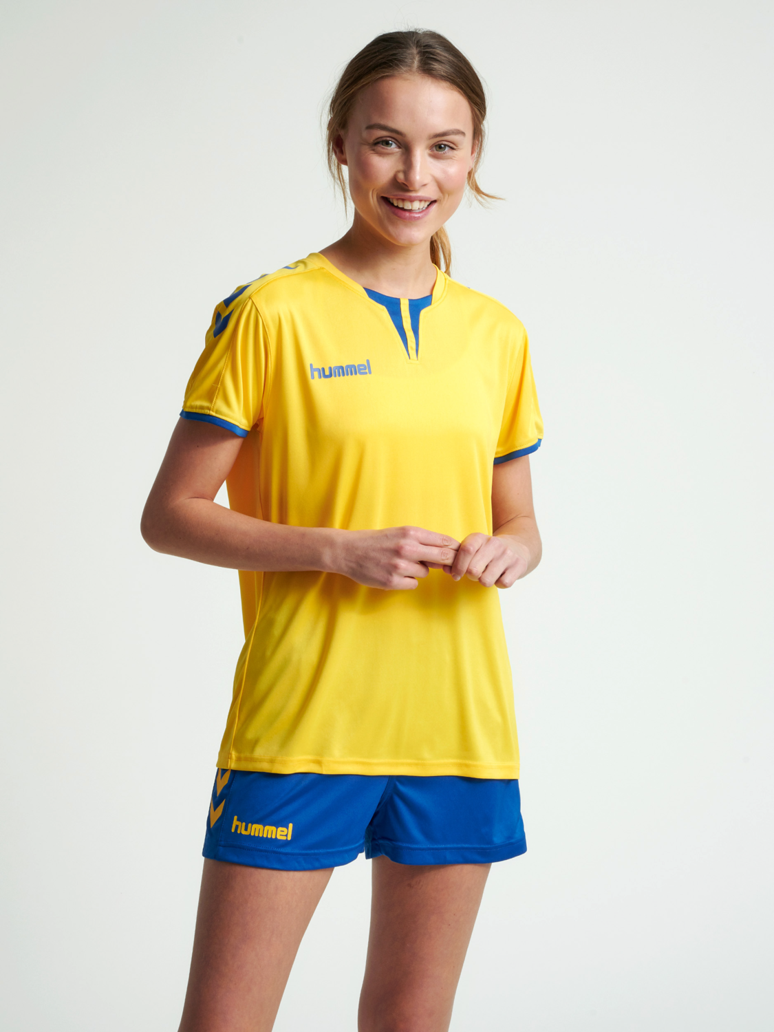 sports yellow//true blue 03941-5168 Hummel Damen Trikot Team Player XL