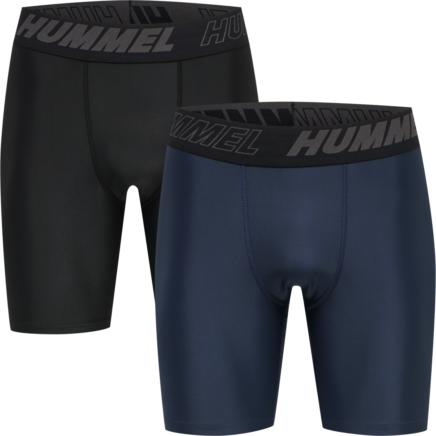 hummel TE TOPAZ 2 PACK TIGHT SHORTS BLACK INSIGINA BLUE hummel